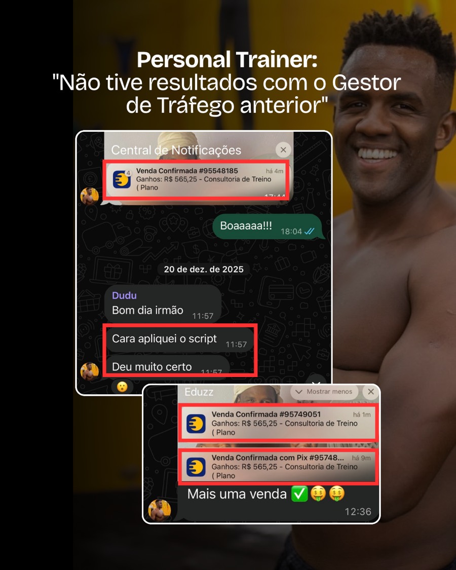 Personal trainer que não teve resultado com o gestor anterior passa a receber vendas confirmadas em sequencia